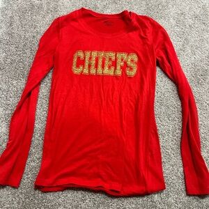 No Boundaries Red Crewneck Tee with Black Print